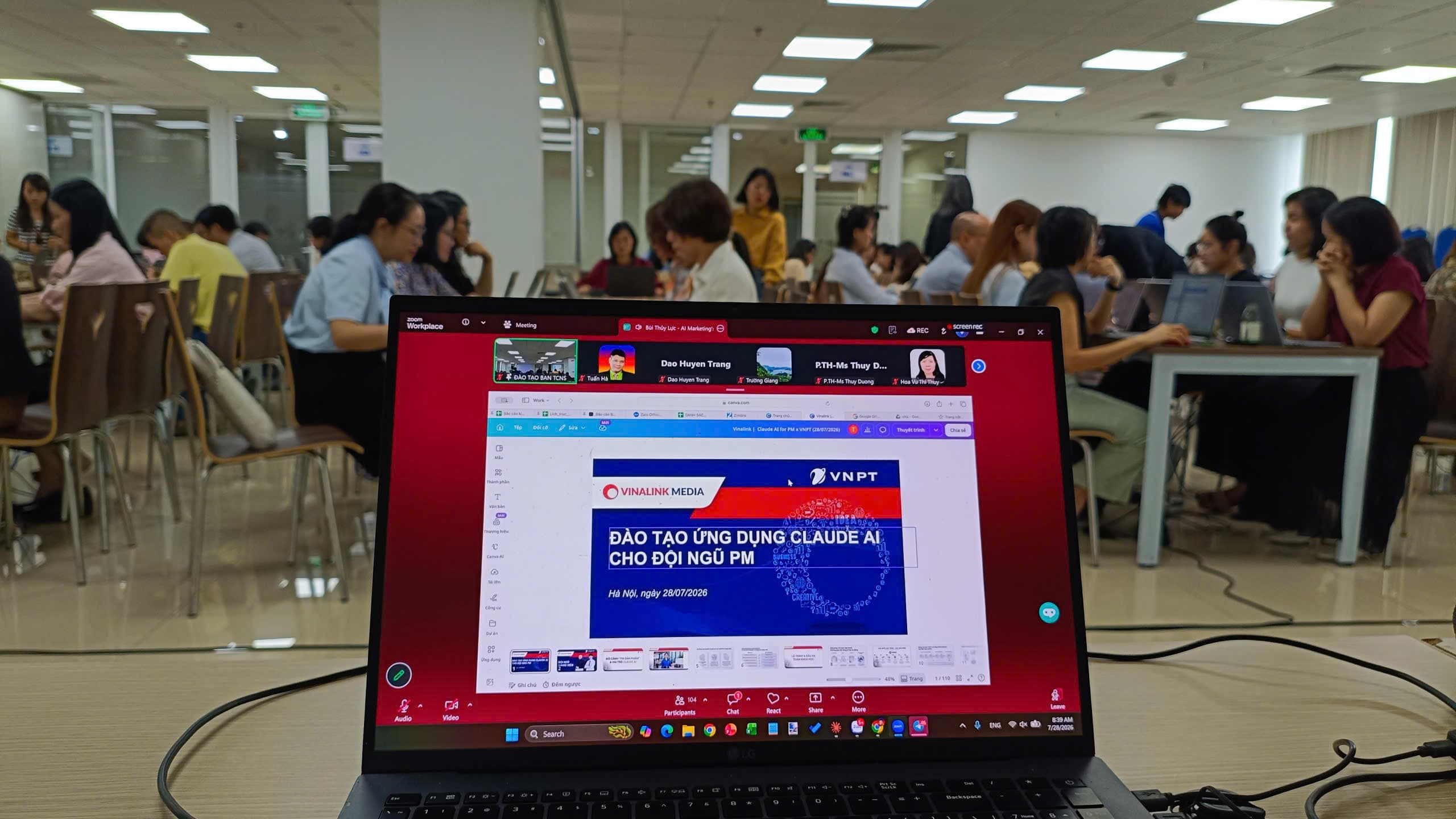 Tuấn Hà trực tiếp đào tạo ứng dụng Claude AI cho đội ngũ Project Manager, phối hợp cùng VNPT